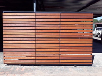 Balau wood panelled sliding gate